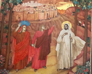 Panel-Frame 1 of Mural -The Two Disciples on the Road to Emmaus